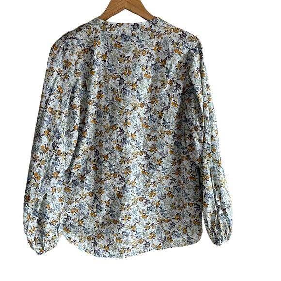 Polagram Then it Did Cotton Button Front Long Sleeve Floral Blouse 1XL - Picture 7 of 11